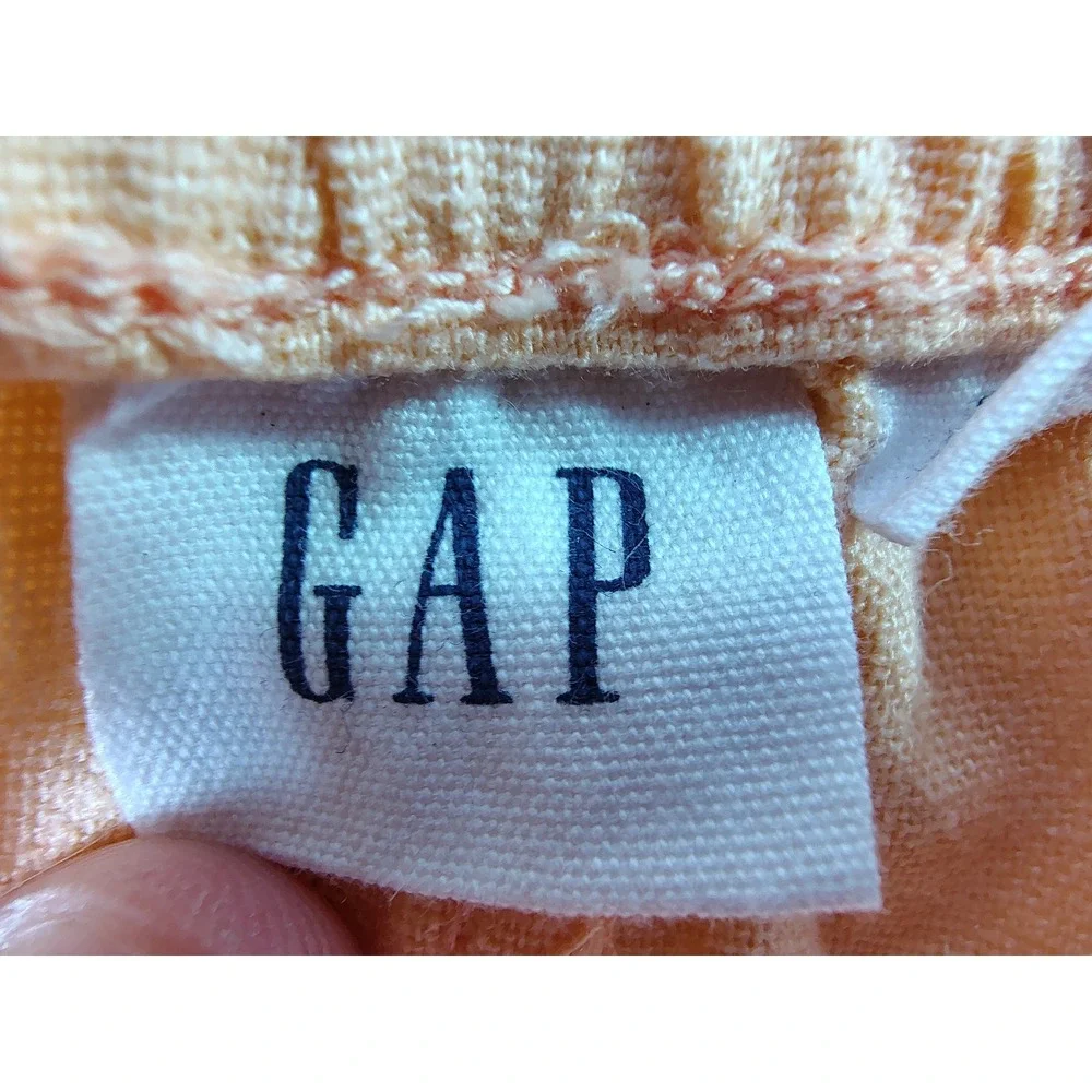 GAP Womens Shorts Sz S Peach Linen Rayon Blend Elastic Drawstring Pull On Casual